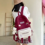 Вместительный и большой школьный рюкзак, сумка через плечо, свежая милая небольшая сумка, для средней школы, подходит для подростков, подходит для студента, в корейском стиле