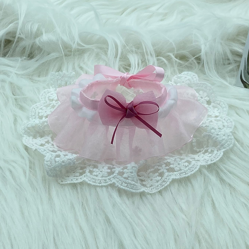 Dog saliva towel small dog cat scarf pet puppet cat scarf decoration summer lace Pomeranian bib