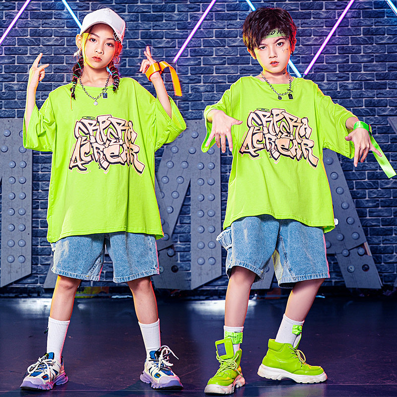 Hip-hop children's hip-hop suit cool boy handsome jazz dance costume summer toddler drum performance costume