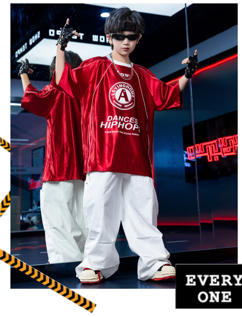 儿童演出服hiphop街舞童装炸街男童潮服套装夏季架子鼓表演服女童 — 24