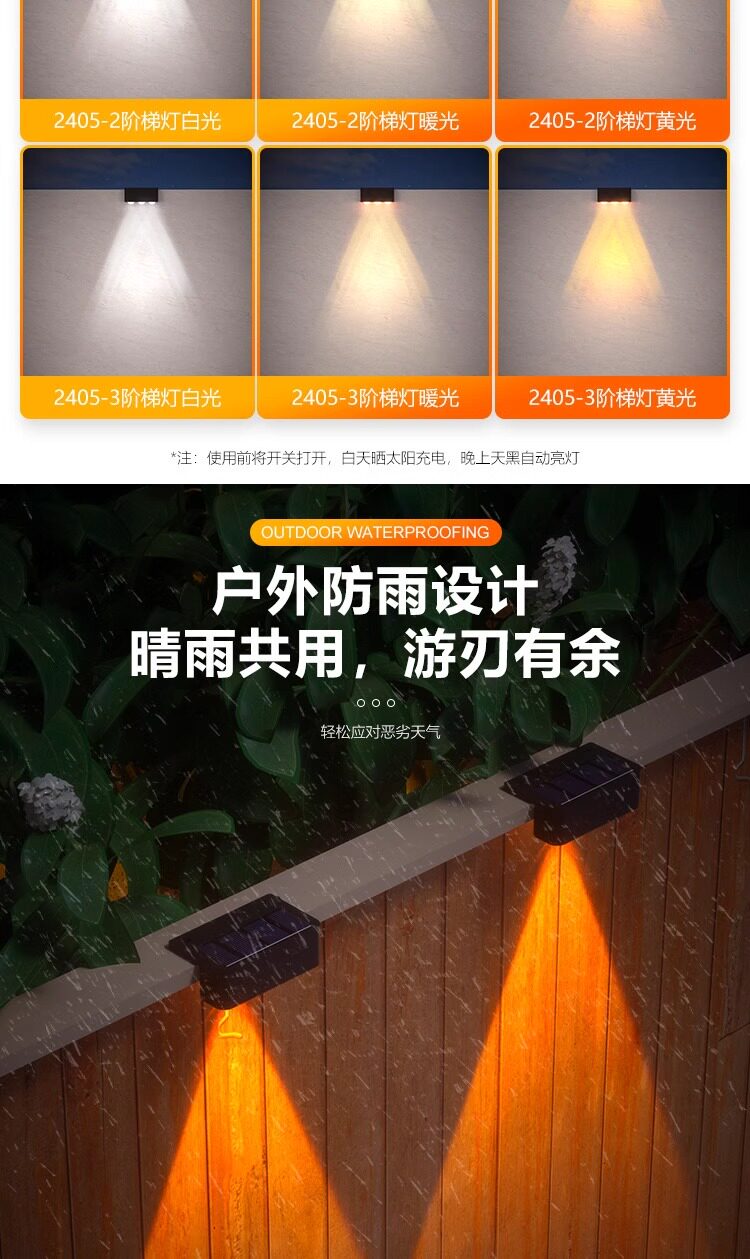 Стены стиральная света 太阳能户外围墙灯家用照明路灯阳台氛围洗墙射灯花园布置庭院壁灯 Other home