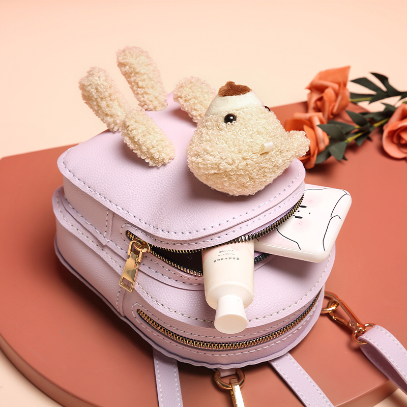 DIY Handmade Woven Bear Bag, Single-Shoulder Crossbody Leather Bag, Gift for Girlfriend, Hand-Sewn DIY Material Kit, Fashionable