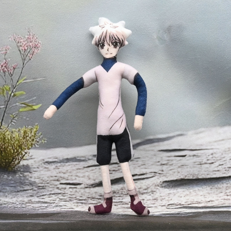 Full-Time Hunter Anime Killua Zoldyck Mouse-Like Plush Doll with Movable Limbs and Wire Skeleton for Posing