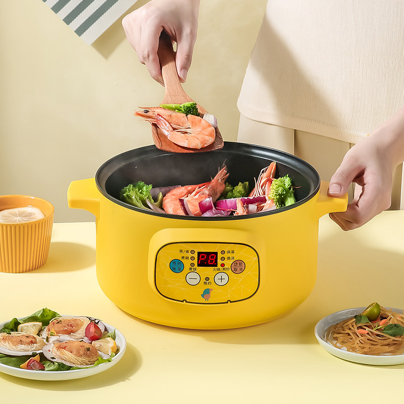 Electric hot pot multifunction quick cooking pot home student Dormitory Electric Pot small cooking and frying integrated pan 2-3 people 4