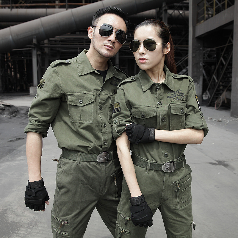 Spring and summer special warfare training cotton camouflage overalls suit male tactical uniforms instructor training uniforms army green overalls