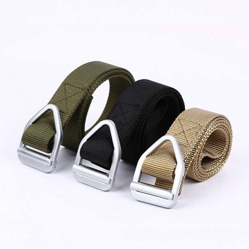 Bullet belt men's tactical casual belt triangular buckle wear-resistant canvas woven belt army fans nylon belt