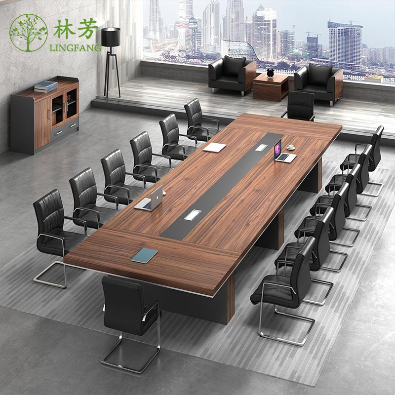 Chengdu office furniture large conference table long table simple modern desk meeting table table chair and chair combination