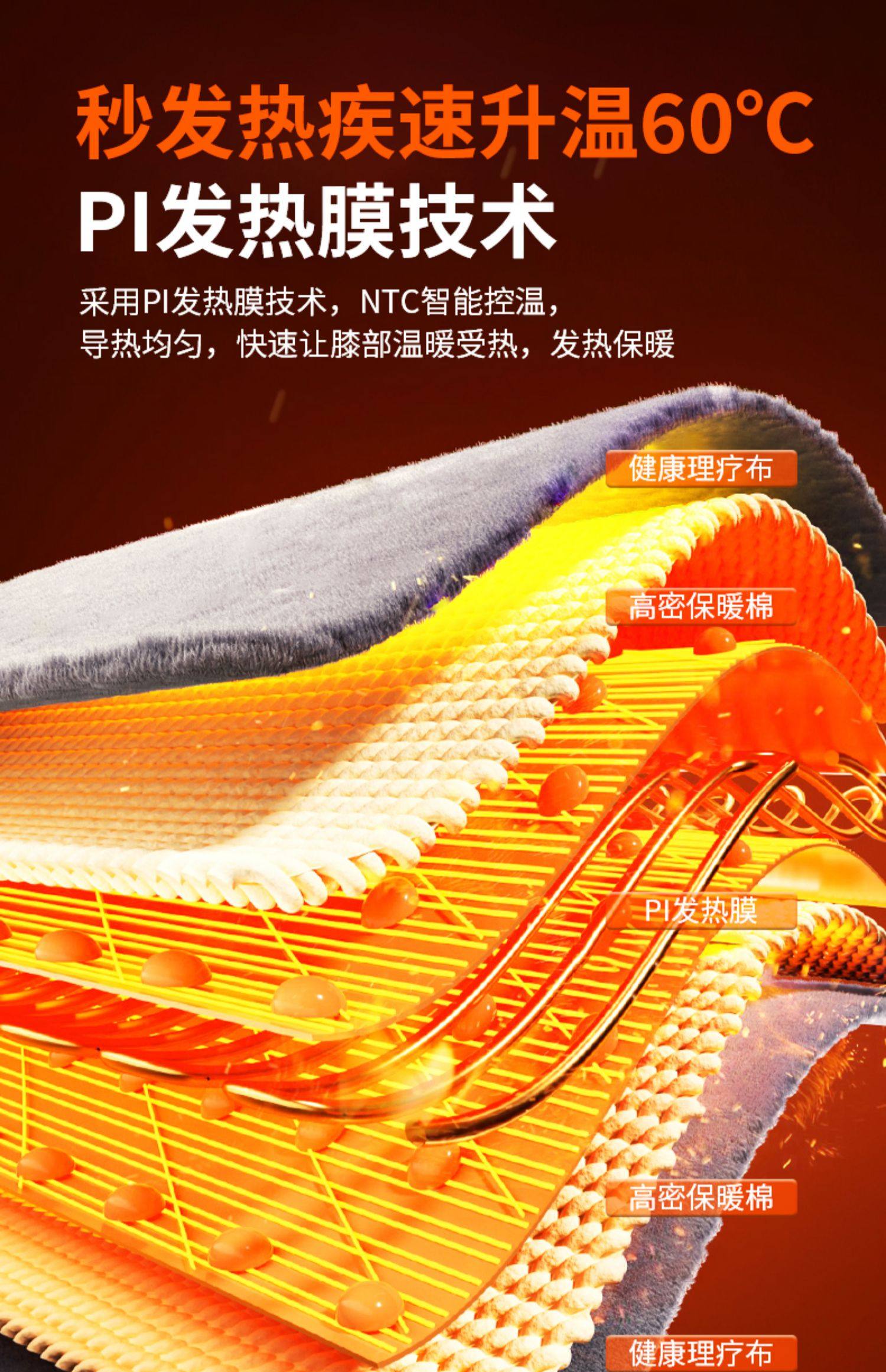 【中国直邮】muselove 慕诗爱 加热按摩护膝 膝盖热敷  关节理疗按摩仪  保暖老寒腿加热艾灸疼痛神器  2只装