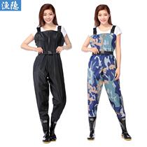 New Thickened Full Body Sewer Pants Waterproof Fishing Half Body Braces Rain Pants Conjoined Raincoat Rain Shoes Water Fork Pants Dig