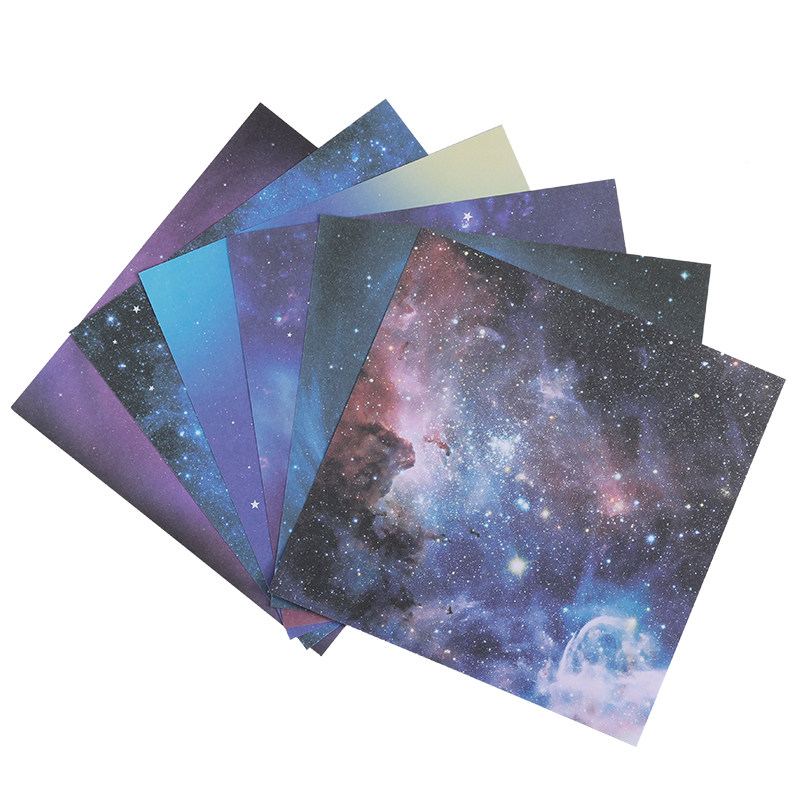 Starry sky paper kindergarten students handmade square printing origami constellation paper plane thousand paper cranes origami