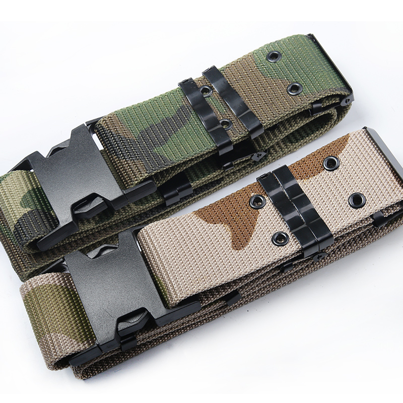 Weaving outside belt students training black canvas weaving tactical waist men armed with outdoor fan accessories