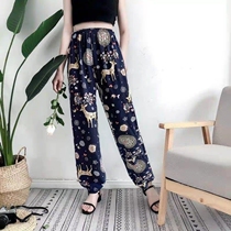 Cotton silk women's pants wear summer and spring pyjamas cotton silk pants cotton silk pants pants pants cotton casual pants home pants artificial cotton