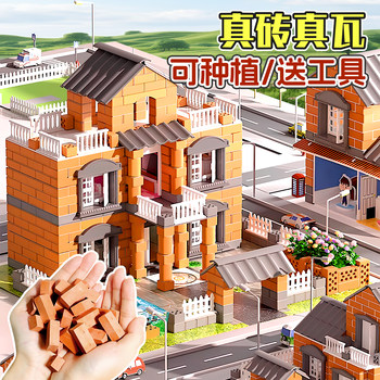 Children's DIY Handmade Miniature House, Mini Bricklayer Building a House, Building Walls, Building Blocks, Assembling Toys for Boys 6