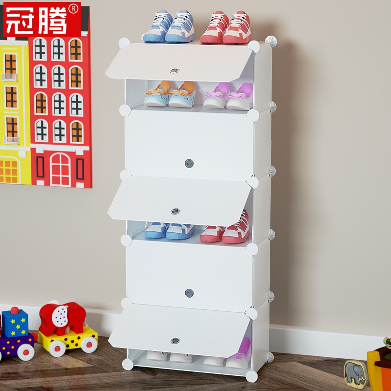 Child Shoe Rack Cartoon Multilayer Trumpet Mini Cute Home Simple Doorway Narrow Small Ultra Slim Shoe Cabinet 17cm