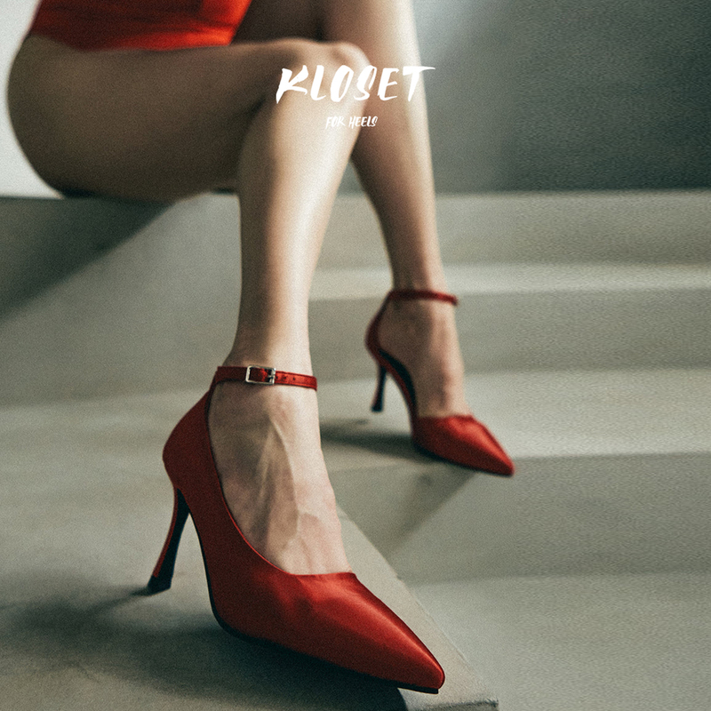 [Clearance] Pump Silk Strap Dance Shoes Red Shallow High Heels Wedding Shoes Dance Shoes Ankle Boots Heels Women