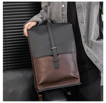 2022 new mens youth large-capacity student leisure backpack business leather backpack travel computer schoolbag