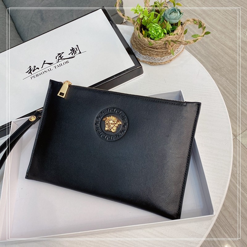 The new Youth Leather Bag Men's Fashion Buff Envelope Men's Handbag for the Men's Handbag