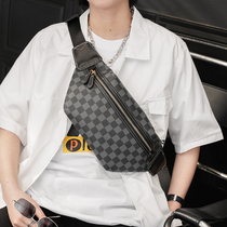 All-match Messenger Chest Bag Trendy Mens and Womens Bag Street Shoulder Bag New Plaid Chest Bag Waist Bag Trendy Fashion Mens Bag