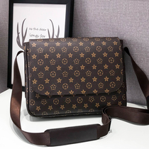 2022 new shoulder bag clamshell casual computer briefcase mens plaid backpack European and American fashion mens Messenger bag