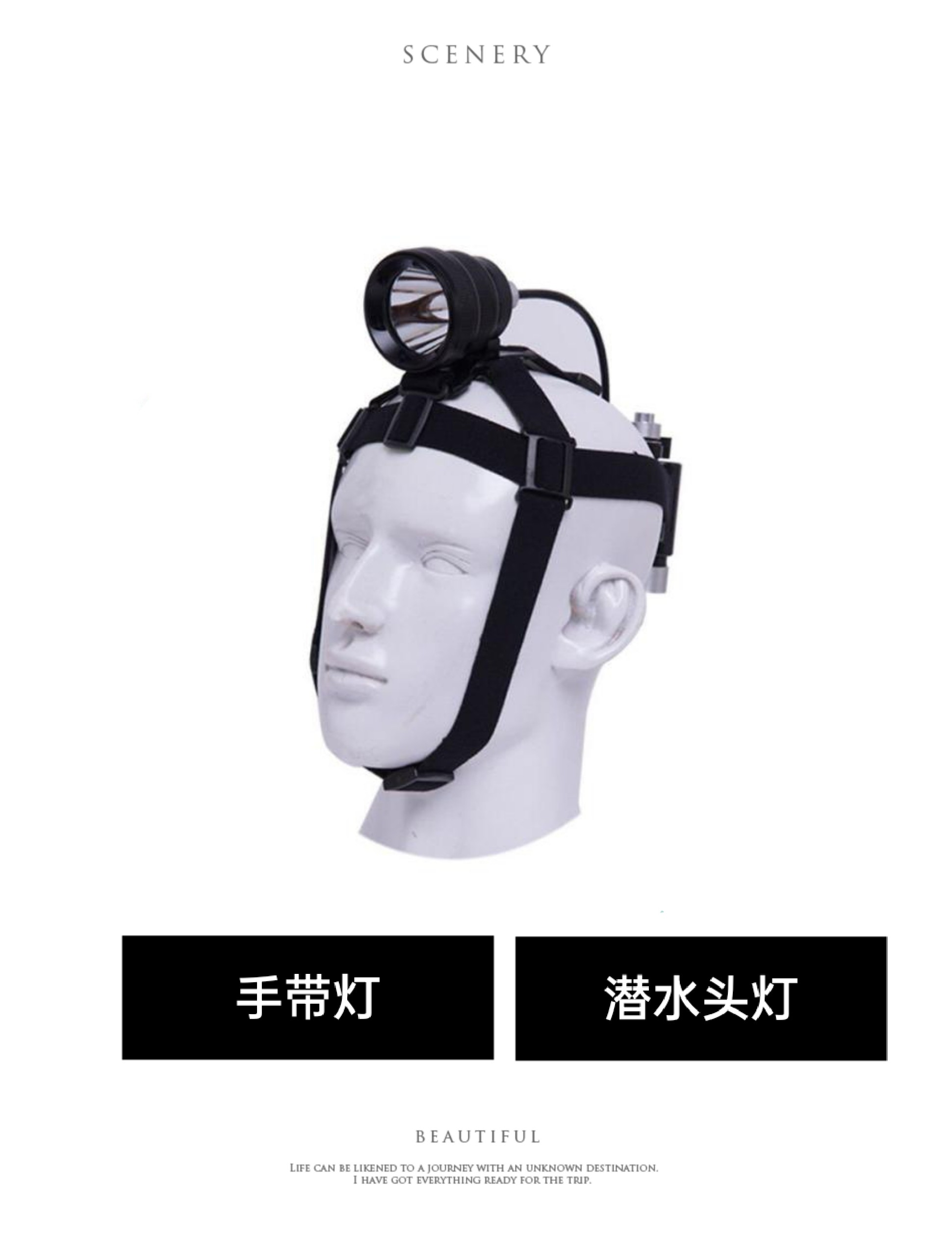 Diving Headlights Diving Wrist Light Equipment Far Shot 3 * 18650T6 U3 Lighting Wearing Diving Flashlight Head Strap