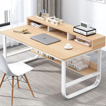 Computer desktop table with bookcase small family type minimalist modern full set of desk chair set of home bedroom small family type