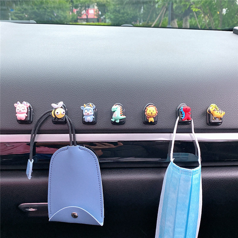 Car hook front multifunction cartoon cute paste car on board side driver in the car key mask small hook