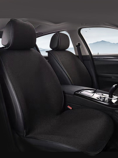 新款汽车坐垫四季通用仿亚麻半包座椅套超薄冬季冰丝透气车内座垫