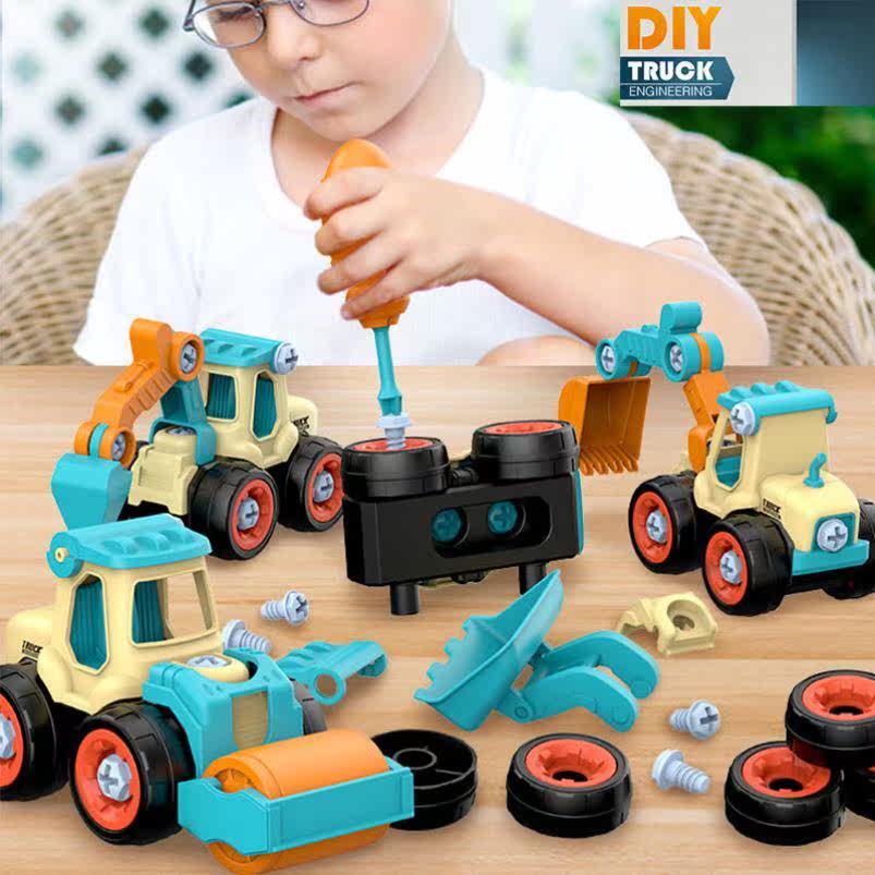Screw Assembly Toy Children Engineering Car Detachable Screwing Screw Assembly Puzzle Digger Male Baby Suit