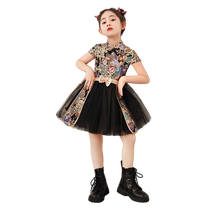 Girl National Tide Qipao Qipao 2024 New children Boomer Models Walk show шоу модной модной моды