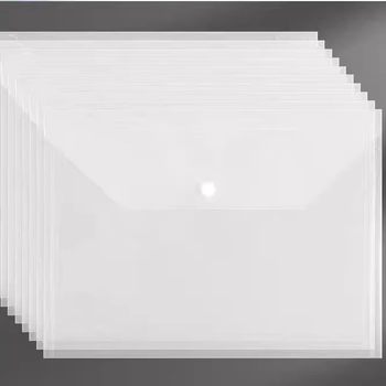 A4 file bag transparent plastic large capacity waterproof snap test paper storage bag primary school student files