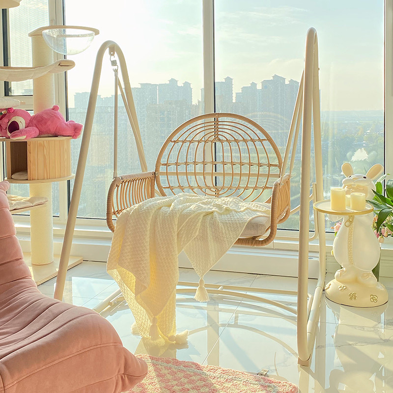 Purple Leaf Autumn Thousands Outdoor Patio Garden Single Slut Swing Chair Villa Rocking Chair Double Balcony Outdoor Autumn Karmchair-Taobao