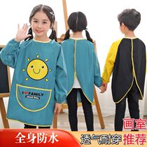 Children's art class overcoat young chef painting garden pottery boys and girls country writing brush words washing dishes children apron