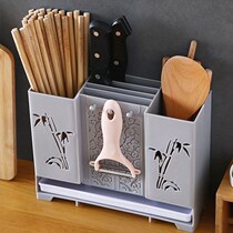 Spoon chopsticks anti-mold storage box drain household multi-function hanging non-perforated knife Wall easy to clean chopsticks cage