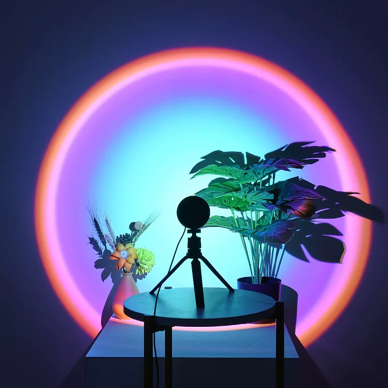 Свет Sunset Light, свет для фотографии в интернет‑млелости, RGB подсветка сумерек и рассвета, настольная лампа/ночник‑проекция на пол