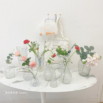 Net red 25CM vase ins wind glass transparent Nordic Tulip hydroponic living room flower arrangement small pendulum with high level