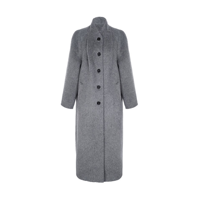 LYNEE【黑标 印记】vintage风 秘鲁进口苏力羊驼毛大衣长款