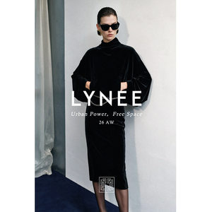 Lynee【Black Label Paris Nocturne】Black Silk Velvet Dress with Bemberg Lining, Elegant Little Black Dress for Autumn