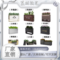 Stainless steel outdoor light-emitting flower box outdoor iron lighting flower trough solar flower pot stool balcony customization