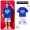 6052 blue heart top+7022 blue lettering (white) shorts+white baseball cap+rainbow socks