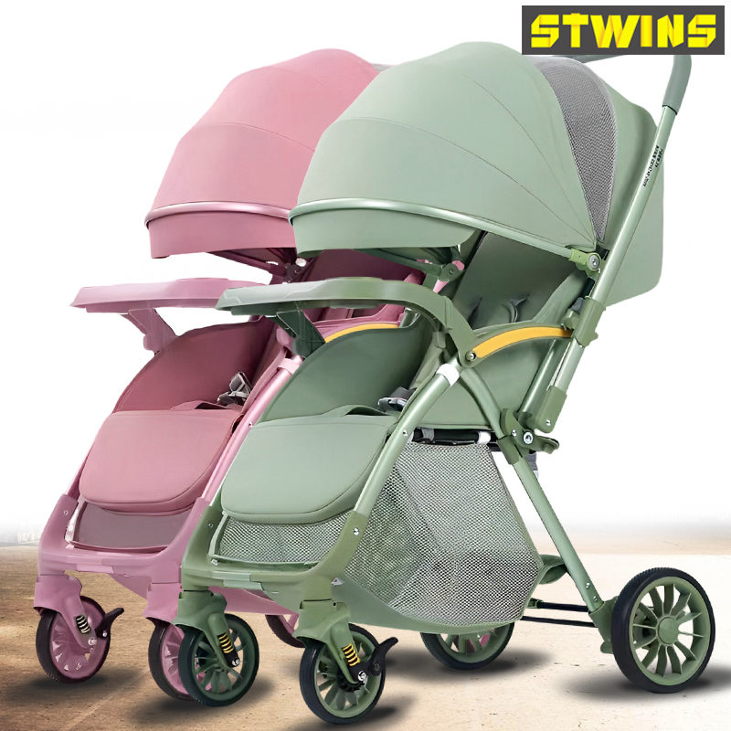 Detachable combined twin stroller two-way sitable for a light folding newborn double child stroller-Taobao