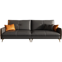 Italian light luxury office sofa leather simple modern business reception office sofa coffee table combination three-person