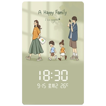 Family Night Light Electronic Clock Watch Hung Clock Passenger Dining Room TV Background Wall Decoration Painting LED Light Table Hanging Wall Clock