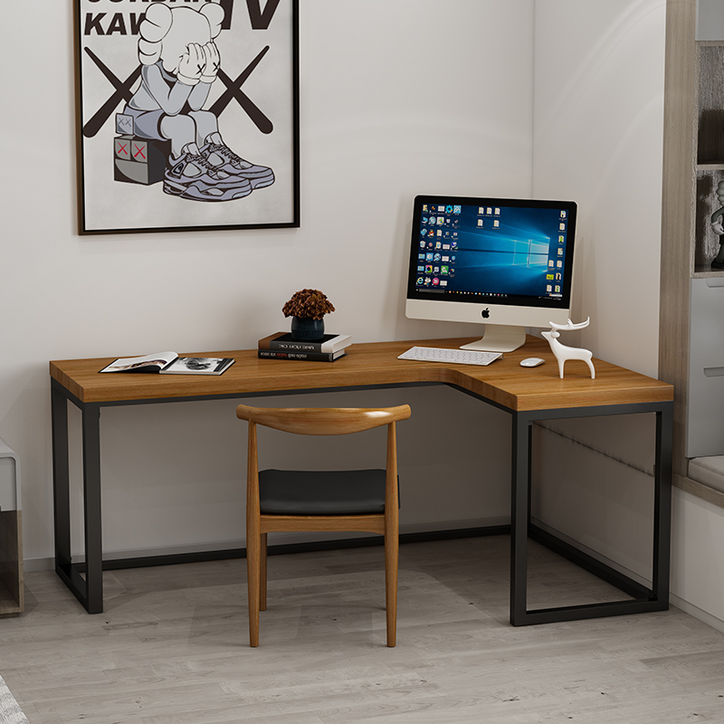 Solid Wood L corner desk corner computer desk bedroom by wall corner workstation household desk