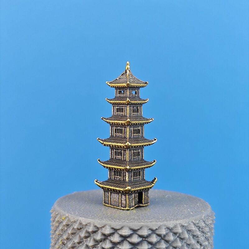 Six-Story Demon Tower Bonsai Ornaments Tower Rockery Flowing Water Strange Stone Fish Tank Bonsai Decoration Wenchang Tower Indoor Landscaping Desktop