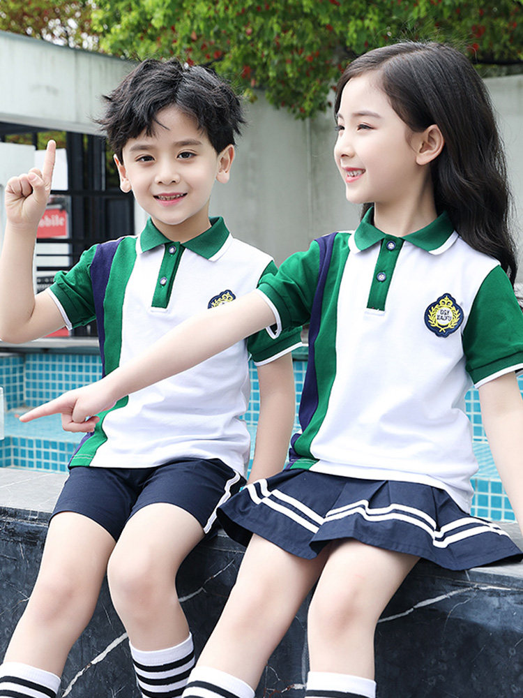 Kindergarten uniform suit summer primary school uniform freshman entrance photo clothing children's teacher clothes class clothes cotton