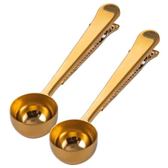 咖啡勺家用304不锈钢粉勺厨房袋子封口夹子咖啡器具豆勺定计量勺