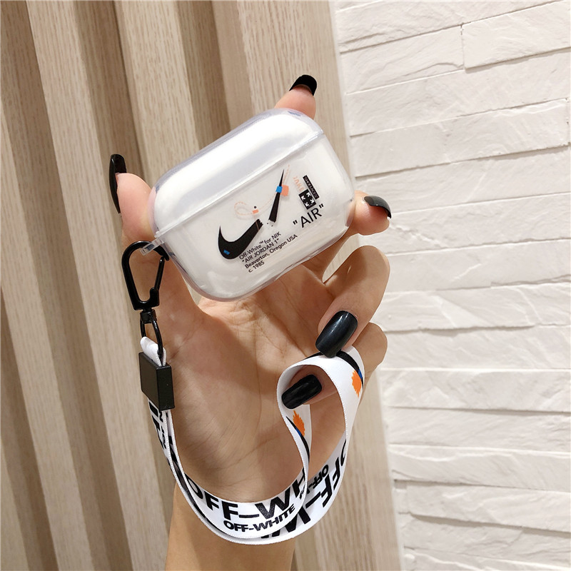 Suitable for airpodspro protective sleeve airpods earphone sleeve apple 1 transparent 2 generation 3 generation protective shell lanyard