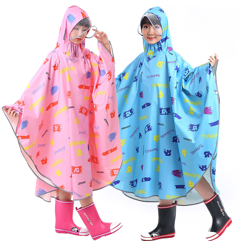 New Child Rain cape Cape Student Female Boy Raincoat Electric Bike Bike Rain Suit Single Ride