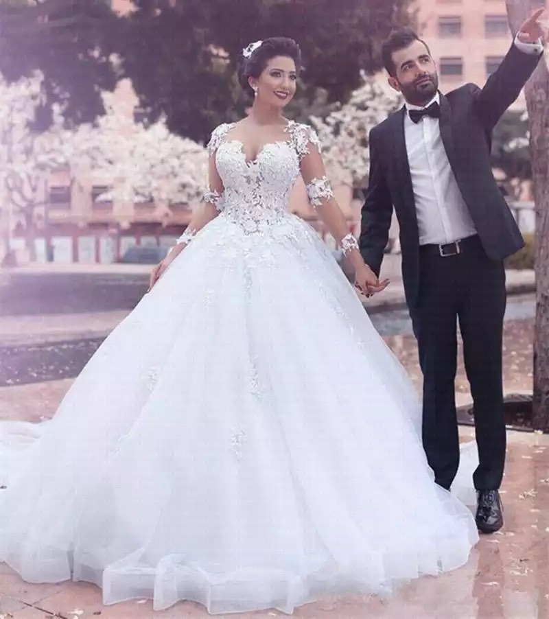 Ball Gown Wedding Dresses Long Sleeves Wedding Gowns