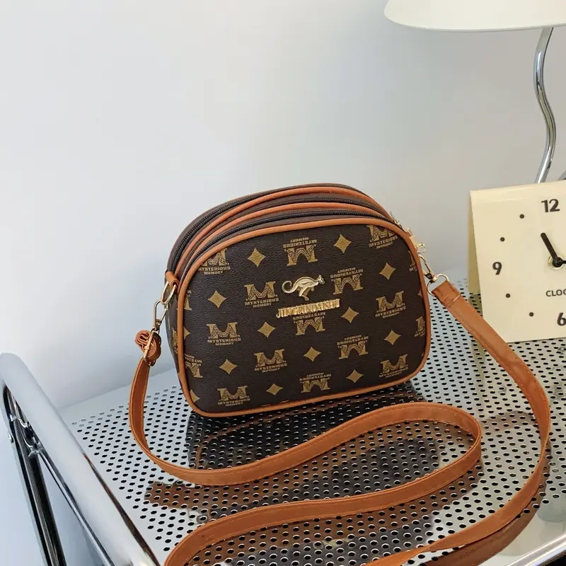 Korean Style Printed Round Bag for Women, Fashionable Large-Capacity Shoulder Bag, Small Round Bag Korean Style Printed Round Bag for Women, Fashionable Large-Capacity Shoulder Bag, Small Round Bag